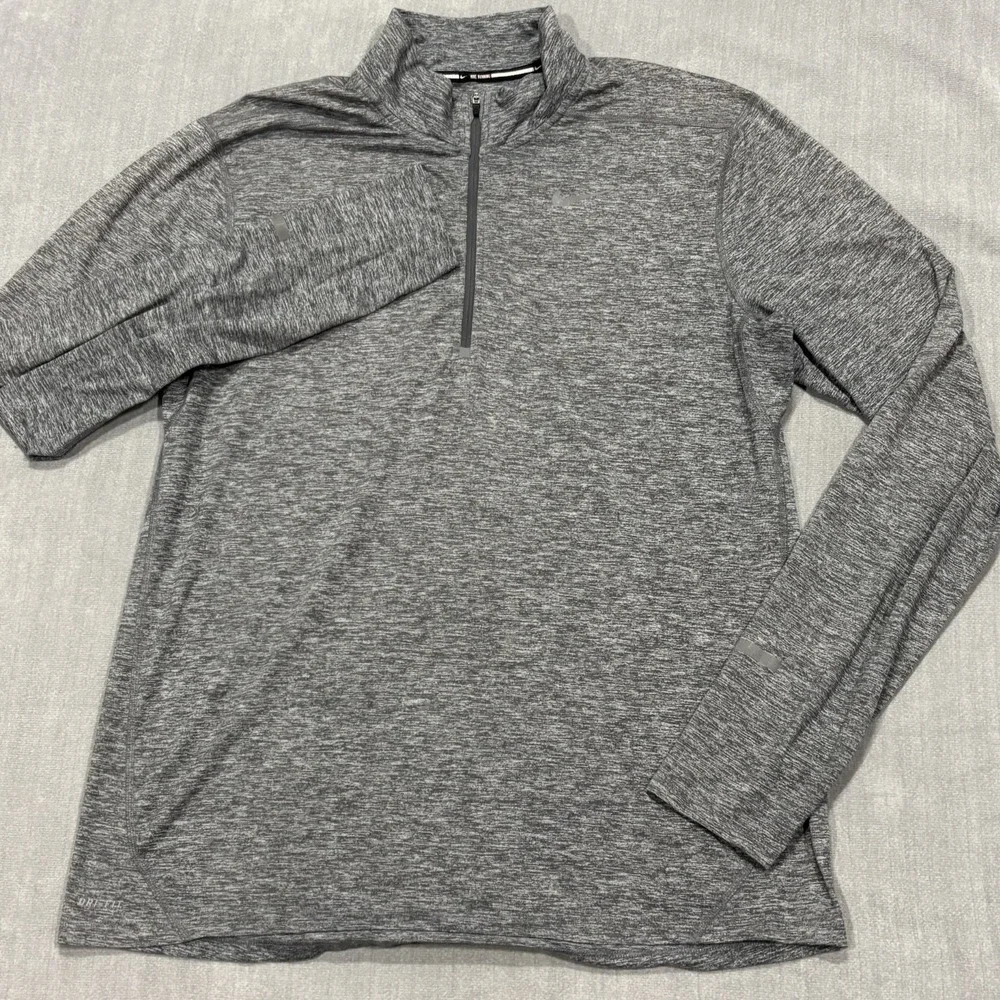 Nike Element Running Pullover Mens Large Gray Dri-Fit 1/4 Zip Gym Training Read